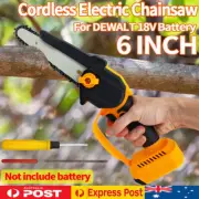6'' Cordless Electric One-Hand Wood Cutting Saw Chainsaw For Dewalt 18V Battery