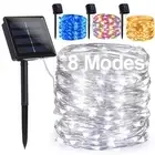 BLUE Solar String Lights, Outdoor String Lights, Waterproof Decorative String