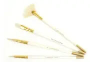 Princeton Art & Brush Co 4 Piece Short Brush Set - Fan/Rounds/Flat