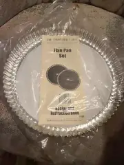NEW Pampered Chef Flan Pan Set 2 Metal Baking Pans #1700 Recipe Instructions