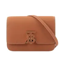 在飛比找環球Online優惠-【BURBERRY】TB Logo 顆粒小牛皮斜背包_小(焦