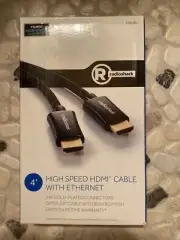 Radio Shack 4' high speed HDMI cable with Ethernet 24k gold plated connector NEW