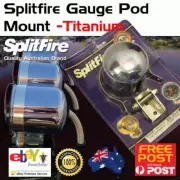 New Splitfire Gauge Cup Pod Mount 2 5/8" Carbon Titanium Chrome Suit Electric