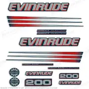 Fits Evinrude 200hp Bombardier Outboard Decal Kit - Blue Cowl Engine 2002-2006