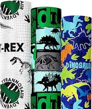 We Moment Dinosaur Wrapping Paper Dino gift wrapping paper (Mini Roll-3Roll) for Boys Girls Kids Birthday Wrapping Paper-17 inch X 120 inch Per roll，for birthday Shower Congrats Gift Packaging