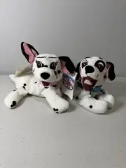 The Disney Store 8” Mini Bean Bag Plush Set - 101 Dalmations, Jewel And Lucky