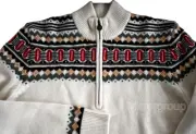 NEW BROOKS BROTHERS FAIR ISLE 100% LAMBS WOOL QUARTER ZIP Pullover Sweater S