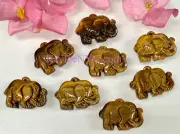 Wholesale Lot 8 PCs Natural Tiger Eye Elephant Crystal Healing Energy