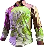Male Romper Loose Christmas Santa Snowman Pattern Long Sleeved Shirt Long Sleeve Turtle Neck Top