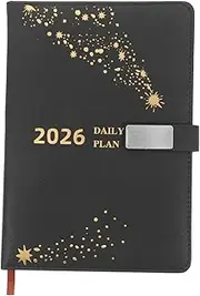DOITOOL Pu Daily Planner Notebook: 2026 A5 Journal Monthly Notebook Agenda Organizer with Index Bookmarks for Business Notes Personal Use