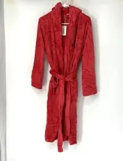 Rongtai NWT women’s plush robe Size Medium Red hooded