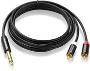 1/4inch TRS 6.35mm Stereo Jack to 2RCA Male OFC Audio Cable Gold Plated 1.5m 3m 5m(1.5m)