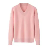 在飛比找ETMall東森購物網優惠-領毛衣寬松純色羊絨衫