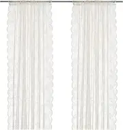 [IKEA] 201.120.11 Alvine Spets Lace Curtains, 1 Pair, Off-White