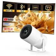 [Built-in -Apps] 270°Adjustable Smart Mini Projector with WiFi 6 and