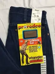 Vtg Wrangler Pro Rodeo Blue Jeans 28x33 Original Cowboy Cut Pre Shrunk USA Made