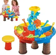Water Sand Table | Water Sensory Table Sand Toys | Interactive Educational Toys with Accessories, Preschool Learning Activities for Kids Beach Backyard