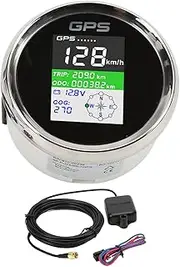 Zohisin 85mm GPS Speedometer Knot dc9 32v Screen ip67 Gauge for Motorcycles boatswhite Silver Cover (Black Dial Silver Bezel)
