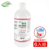 在飛比找momo購物網優惠-【醫強】75%潔用酒精組(500ml*6支組+酒精專用噴頭*