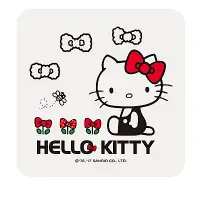 在飛比找Yahoo奇摩購物中心優惠-【收納皇后】Hello Kitty繽紛彩繪杯墊/皂盤-田園趣