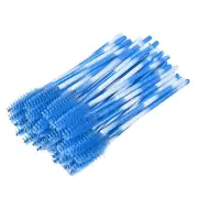 50Pcs Mascara Wands Eyelash Eye Lash Brush Makeup Applicators Plastic Blue