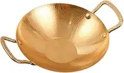 Luxshiny Wok Pan Stainless Steel Stir Fry Pans Non Stick Honeycomb Skillet with Double Handle 20cm Flat Bottom Cooking Pan Cookware for Gas Induction Electric Stove