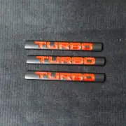 3x Black Matte TURBO Small Red Metal Sticker Badge Emblem Decal 260 Motor Hybrid (for: MG)