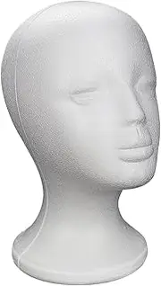 Styrofoam Mannequin Head, Wig Mannequin Head, Art Work Painting White Foam Wig Head, Female Foam Mannequin Head For Masks, Hats, Wigs, Halloween Decoration White