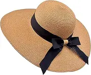 [Cauplse] Womens Foldable Roll Up Beach Hat UPF50+ Sun Straw Hat Wide Brim Travel Sunhat