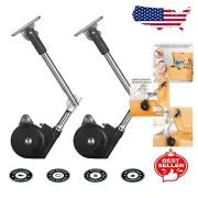 2-Pack Black Lid Stay Hinges with 105° Soft Close for Home Storage Solutions