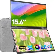 Upperizon Laptop Screen Extender 15.6 Inch 1080P 360° Foldable Dual Monitors 120% sRGB ΔE<2 HDMI USB-C Stacked Triple Portable Monitor for Laptop PC Windows Mac with Kickstand VESA Mountable
