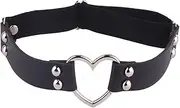 [YYUNANG] 2PCS Love Peach Heart Single Layer Ring Punk Leg Ring Leg Garter with Anti-Slip Clips, Elastic Gothic Thigh Ring Garter for Women and Girls