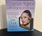 Cosmetic Mirror with Bamboo Stand Portable 3x Magnifying Stand, 360° Rotation