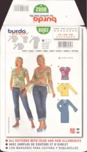 Burda 8082 Sewing Pattern, Dress, Shirt, Size 10-24, Uncut, Factory Folded