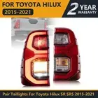 Pair LH+RH Red LED Tail Lights Rear Lamp For Toyota Hilux SR SR5 2015-2021