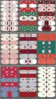 Christmas Stickers Nail Decals | Nail Decals for Christmas, Adhesive Nail Decals for Women, 9 Sheets Nail Stickers, for Girls Women Puchen