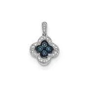 14k White Gold Blue & White Diamond Pendant