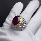 Natural Ruby Stone Rings Yakoot Ring Sterling Silver 925 Rings Fish