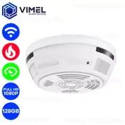 Wireless Smoke Detector Camera WIFI 128GHome PIR Sensor Night Vision Small Mini