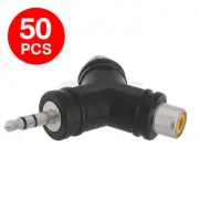 50 Pack 3.5mm Stereo Male Plug to 2 RCA Female Jacks Y-Type Splitter AUX Adapter
