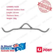 13" GAMBREL HOOK 320MM X 8MM STAINLESS BUTCHER HUNTING FARM HEAVY DUTY