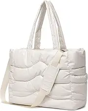 Y.U.M.C. Quilted Puffer Tote Bag for Women- Stylish Multi-Way Carrying Shoulder Bag with Laptop Compartment