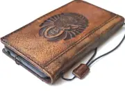 Genuine Leather Case Fo Iphone 15 14 13 12 11 Pro Max Wallet Book Buddha Vintage