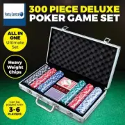 Poker Chip Set 300PC Chips Casino Gambling Party Game Dice Cards Aluminum Case