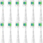 [wardimark] Replacement Toothbrush Heads Compatible with Philips Sonicare Electric Toothbrush, 12 Pack Replacement Heads for Snap-on Electric Tooth Brushes (12 White, 12 Count(Pack of 1))