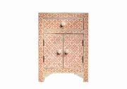 Handmade Multicolor Printed Bone Inlay Nightstand/Bedside Drawer 17x12x24(WxDxH)