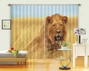 3D Lion Paddy 677 Blockout Photo Curtain Print Curtains Drapes Fabric Window AU