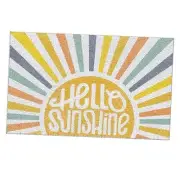 Hello Sunshine Summer Door Mat - Boho Welcome Mat, 17x30 Inches Sun Shine