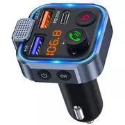 Car Wireless Bluetooth 5.0 FM Transmitter Adapter Type-C PD 20W Fast USB Charger