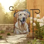 Yellow Labrador Retriever Dog Fall Halloween Garden Flag